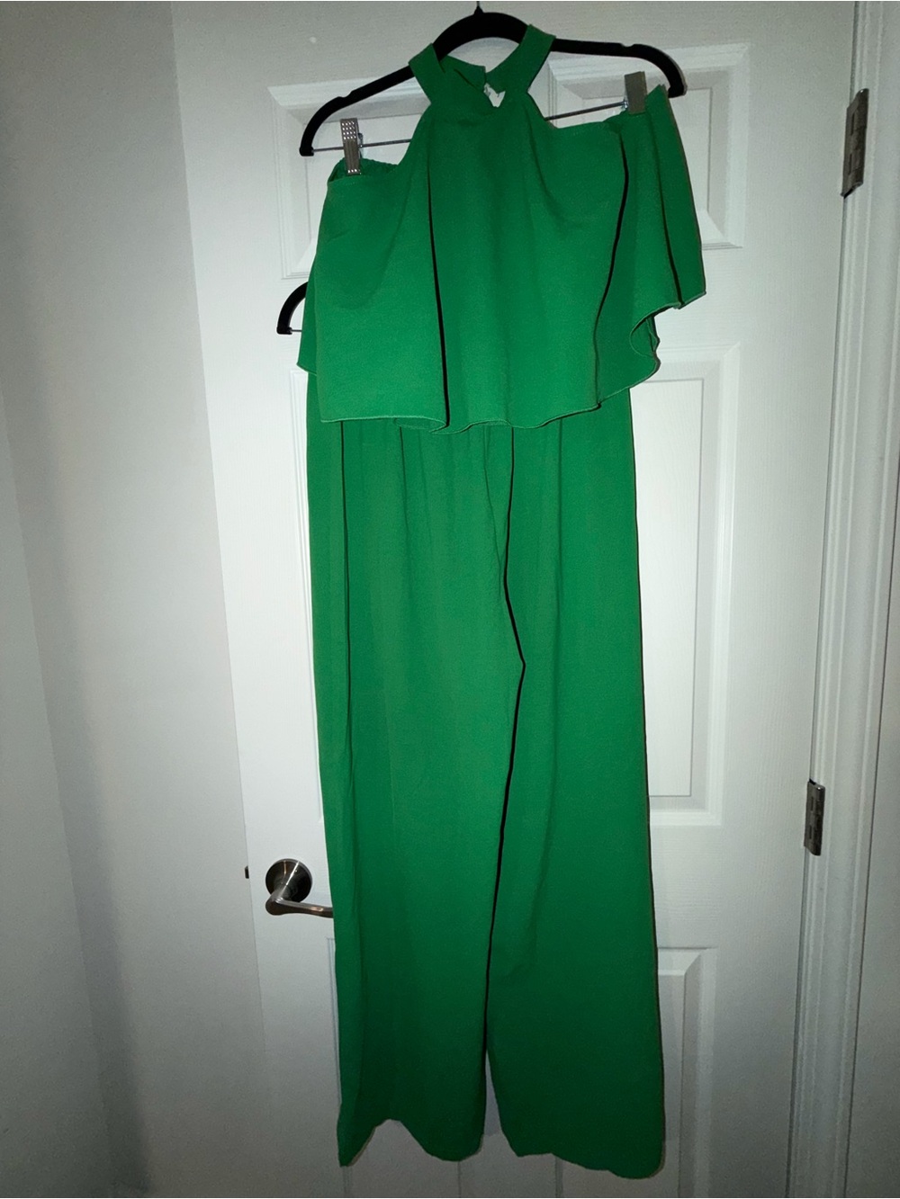 Green Halter Ruffle two piece set